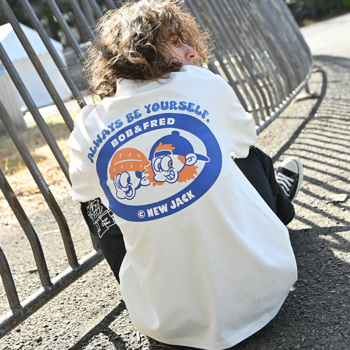 NEW JACK ヘビーウエイトBob&Fred フェイス長袖Tシャツ (NJ241-2456)