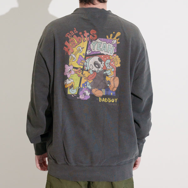 「とーる」Bad Habitsイラスト ピグメントトレーナー(251-2256)