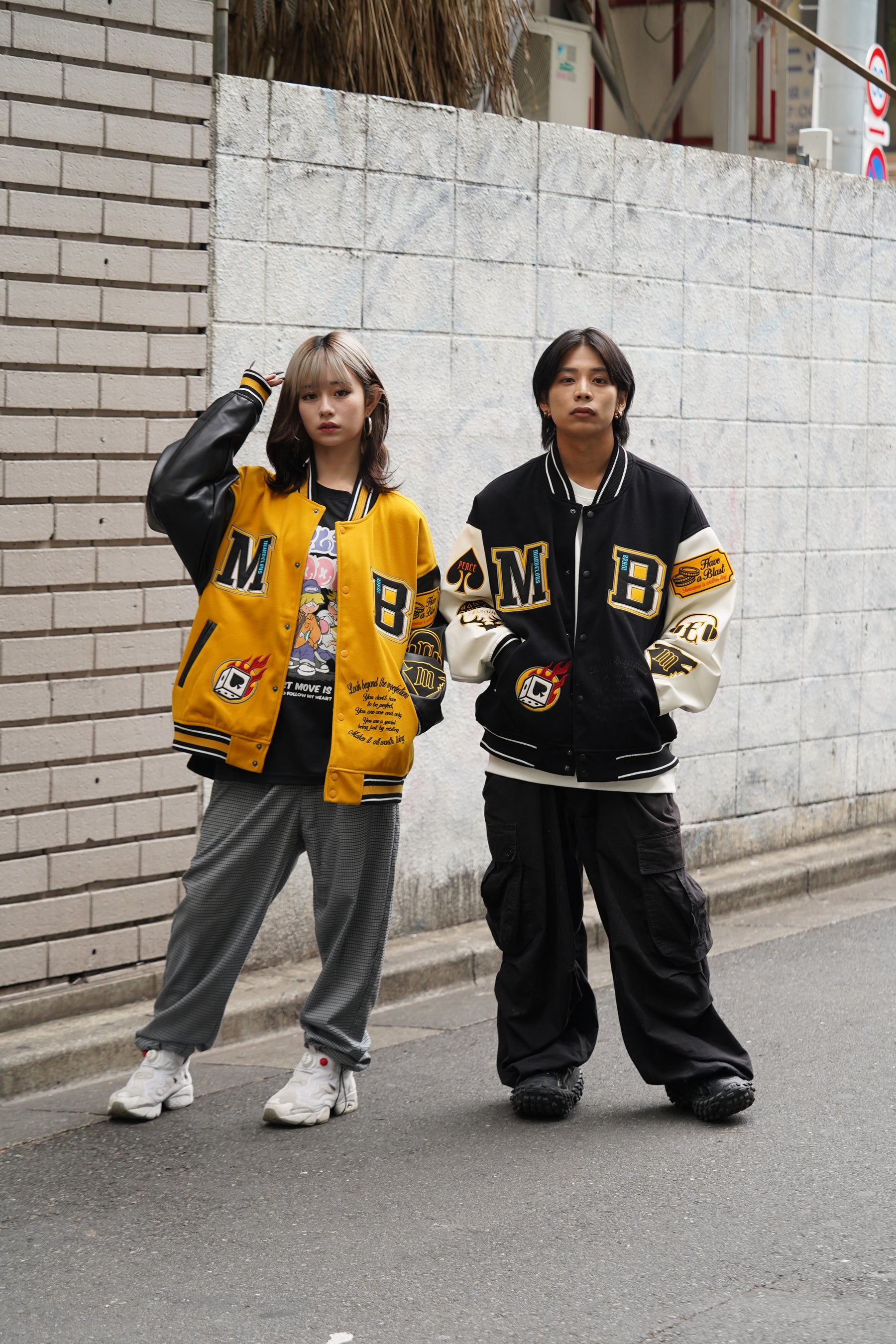 袖PUスタジアムブルゾン