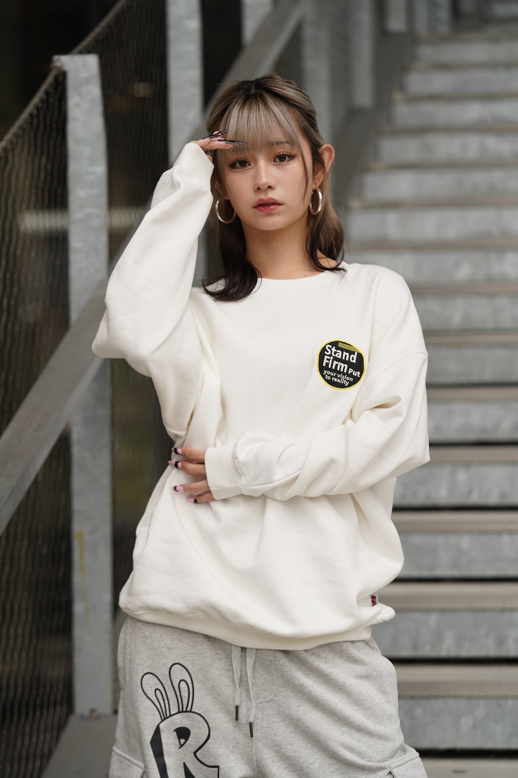 裏起毛ワッペン転写トレーナー