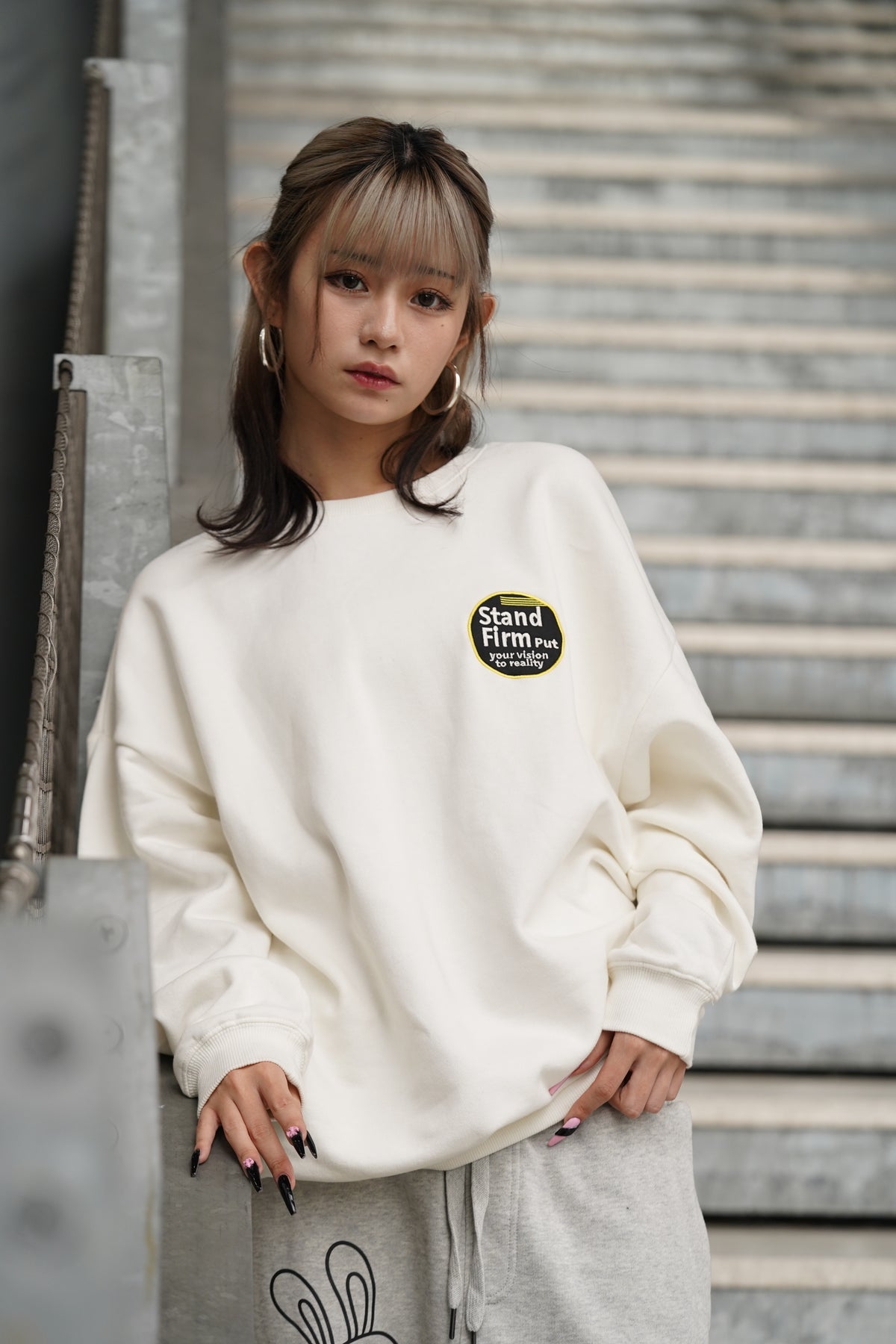 裏起毛ワッペン転写トレーナー