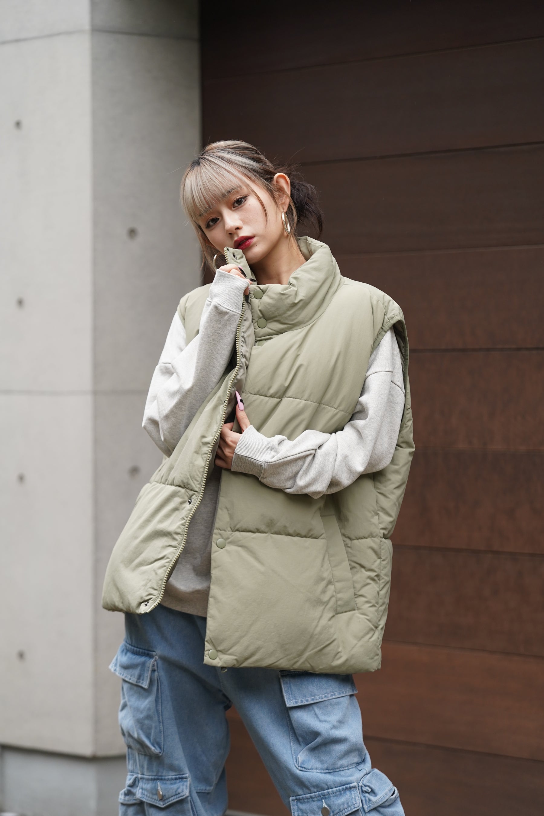 タスラン裏コーティング中綿ベスト