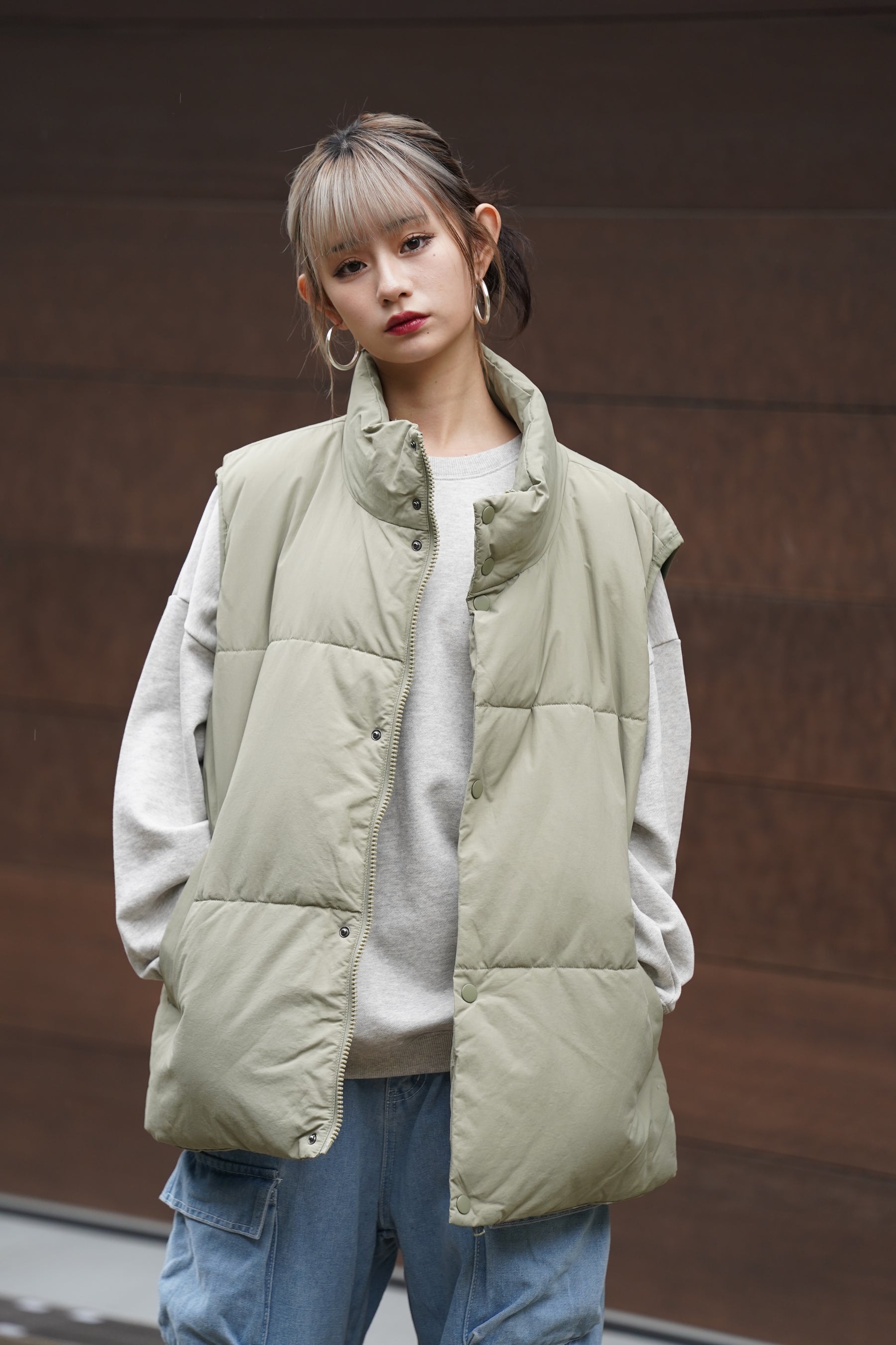 タスラン裏コーティング中綿ベスト