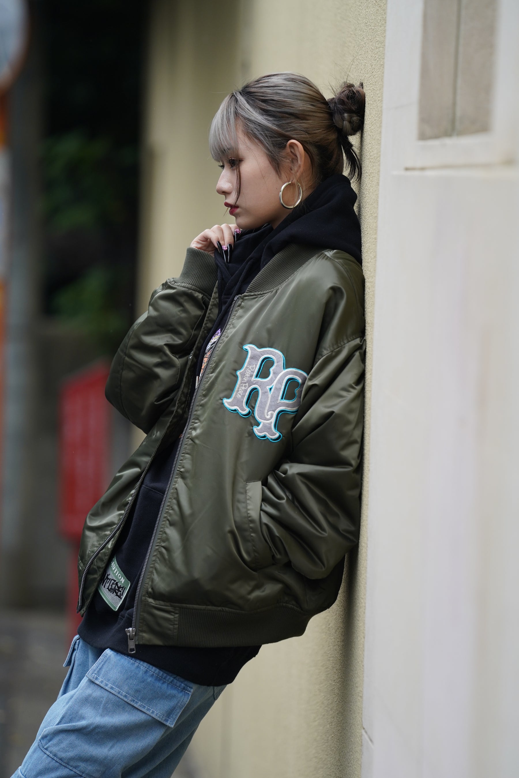 ヘビーツイルMA-1刺繍ブルゾン