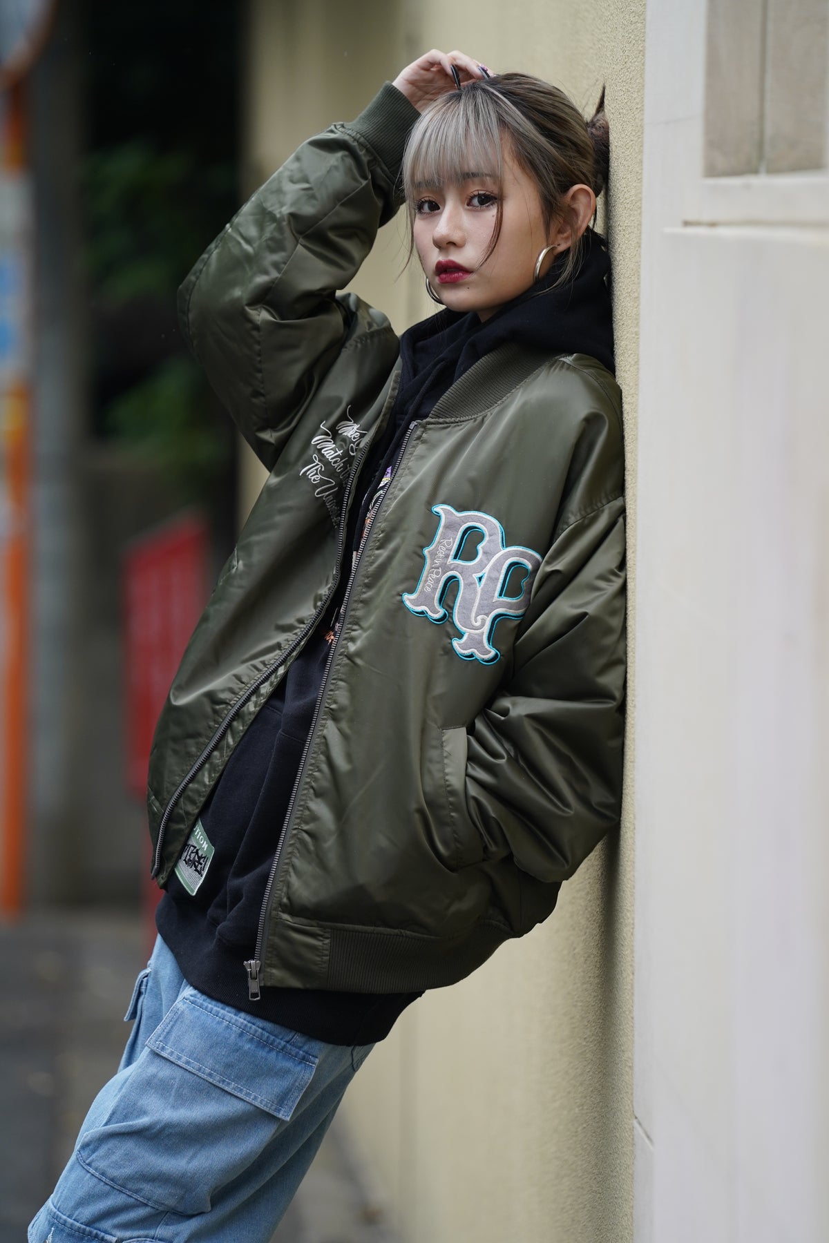 ヘビーツイルMA-1刺繍ブルゾン