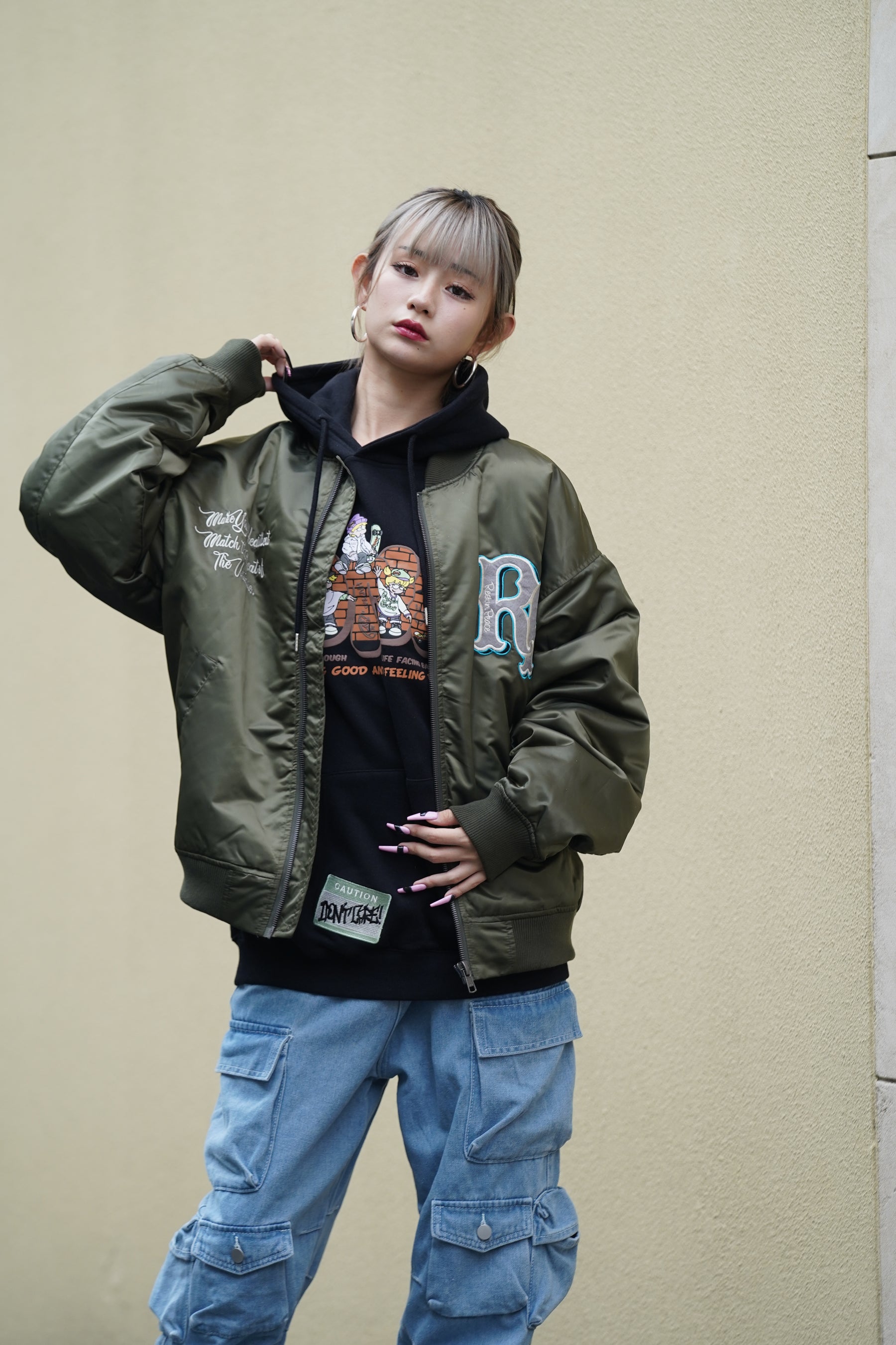 ヘビーツイルMA-1刺繍ブルゾン