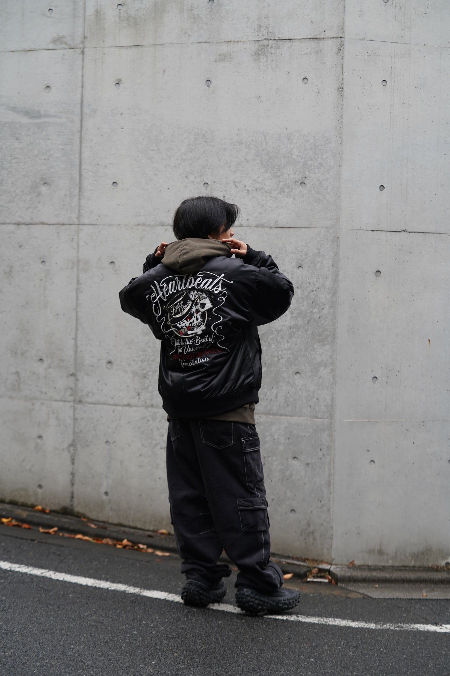 ヘビーツイルMA-1刺繍ブルゾン