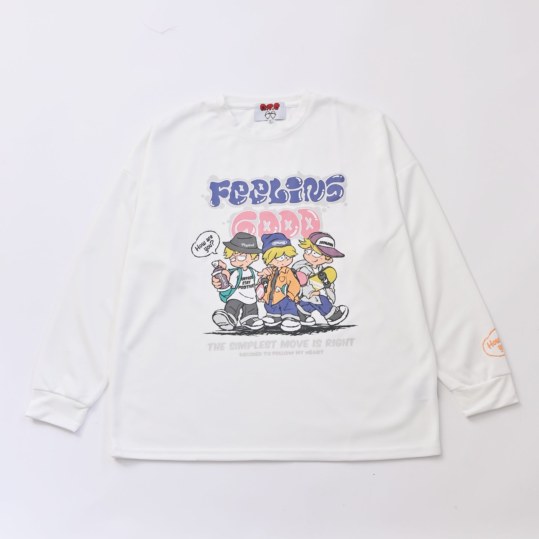 ロゴ+3人組BOYS綿タッチダンボールTシャツ