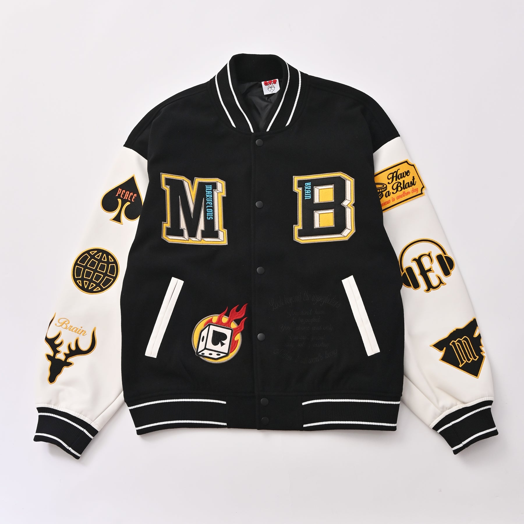 袖PUスタジアムブルゾン