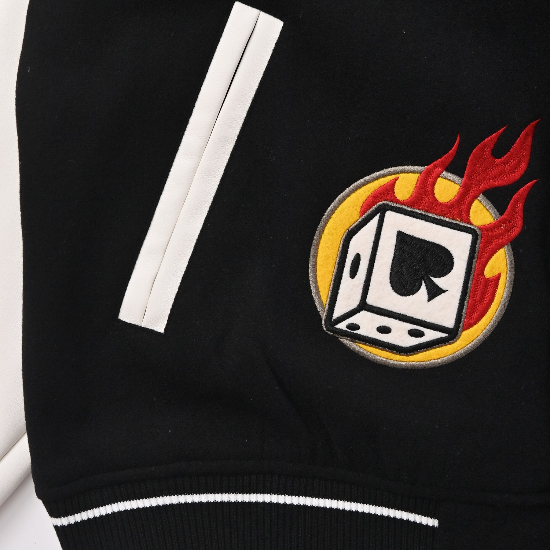 袖PUスタジアムブルゾン