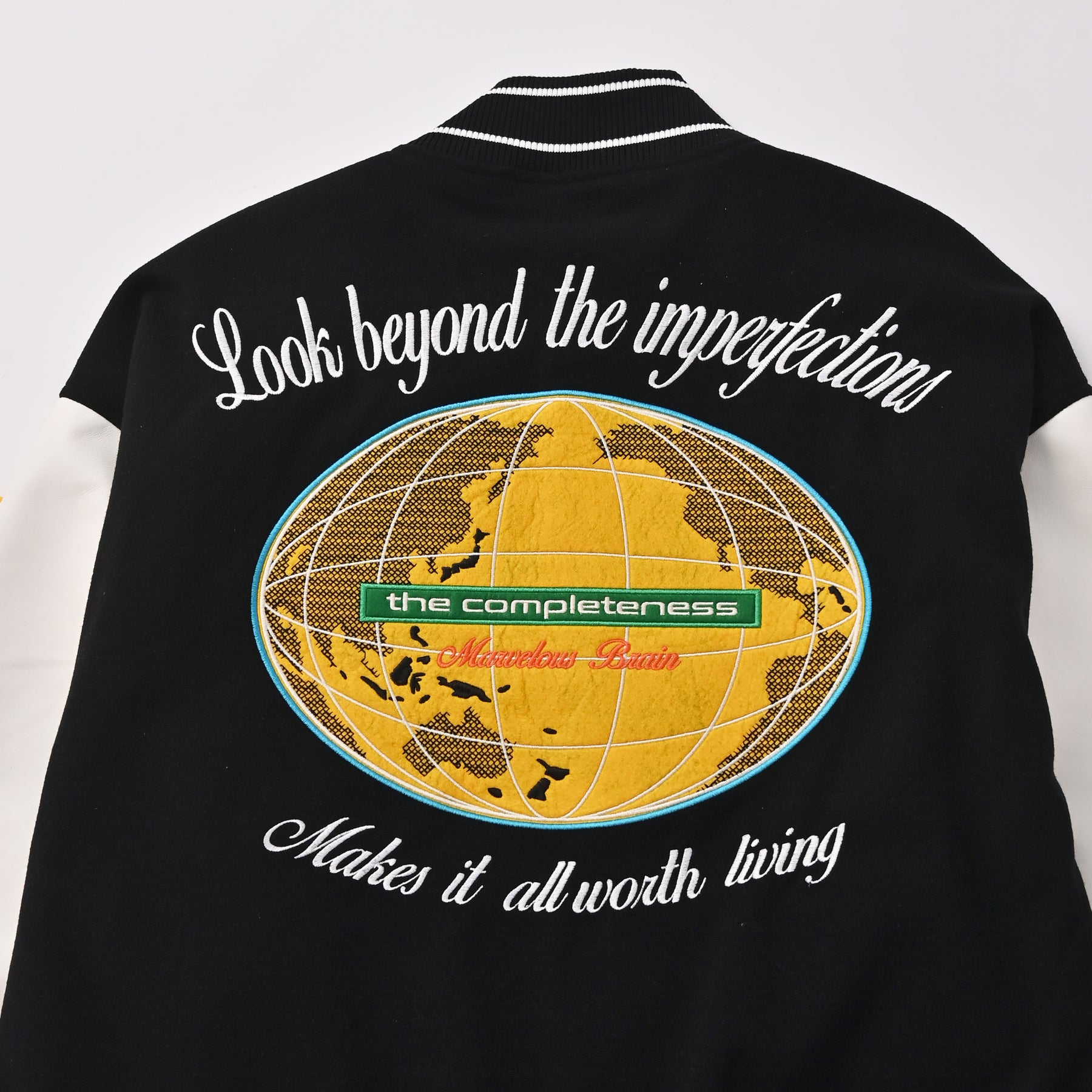 袖PUスタジアムブルゾン