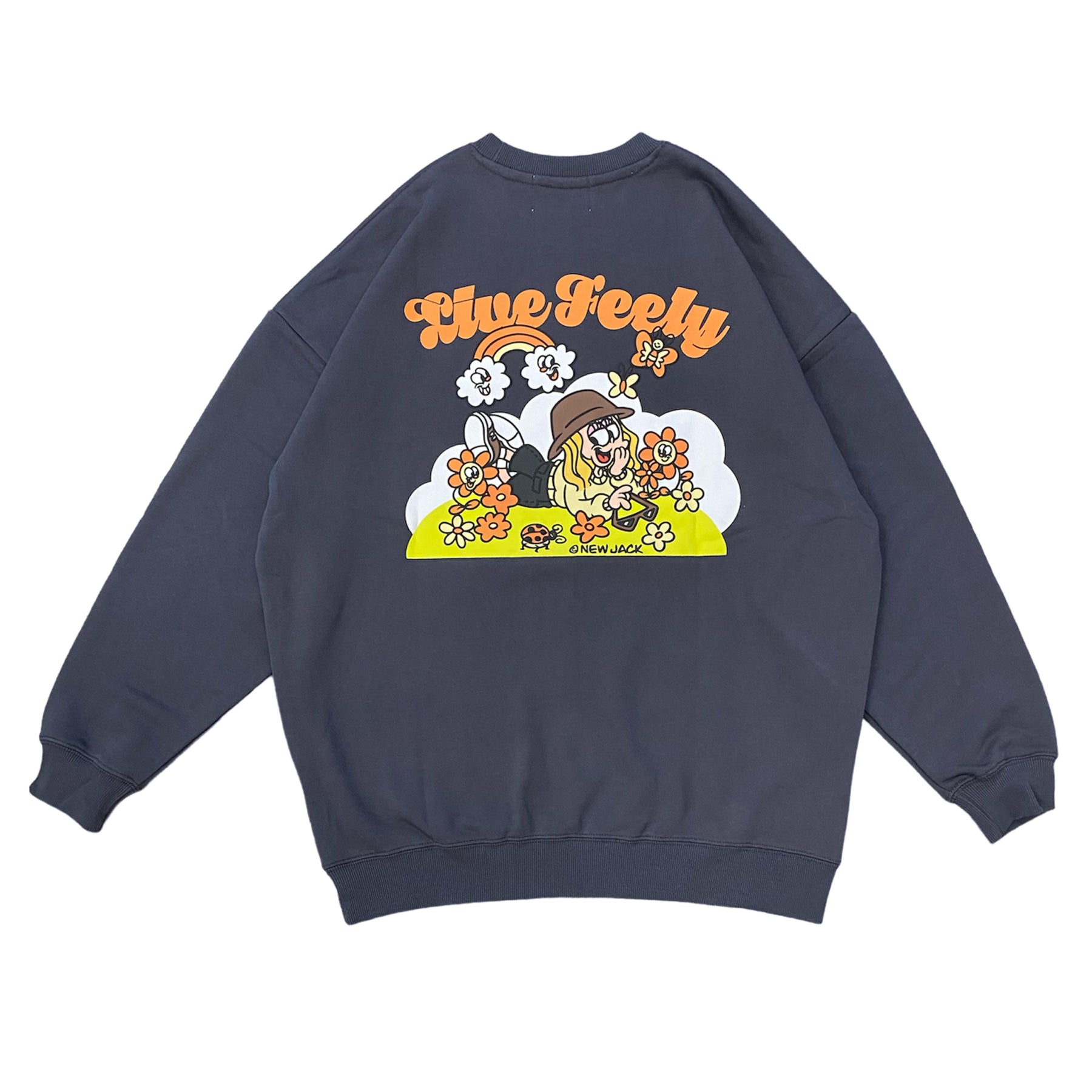 NEW JACK ガールズフラワーイラストトレーナー(NJ241-2556)