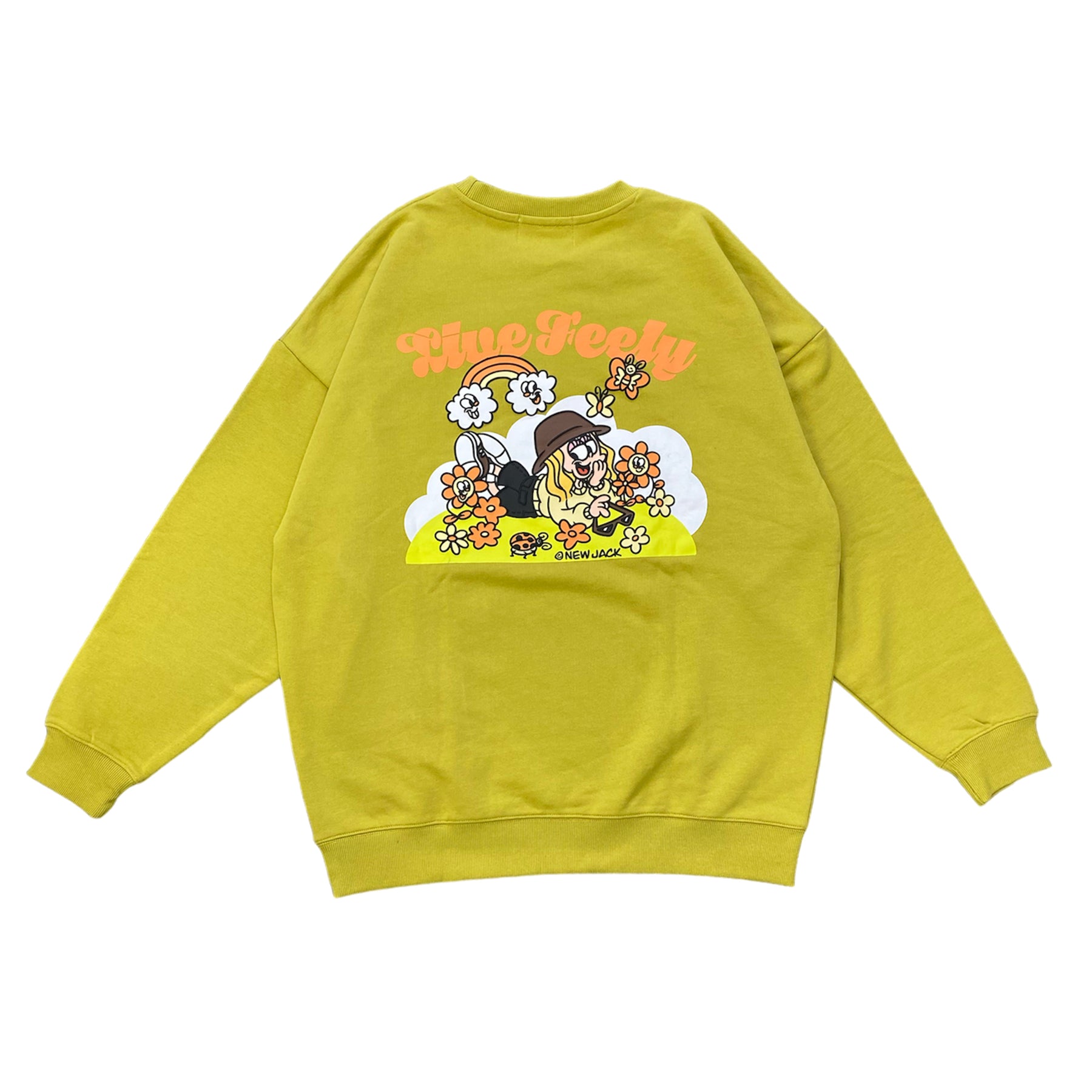 NEW JACK ガールズフラワーイラストトレーナー(NJ241-2556)