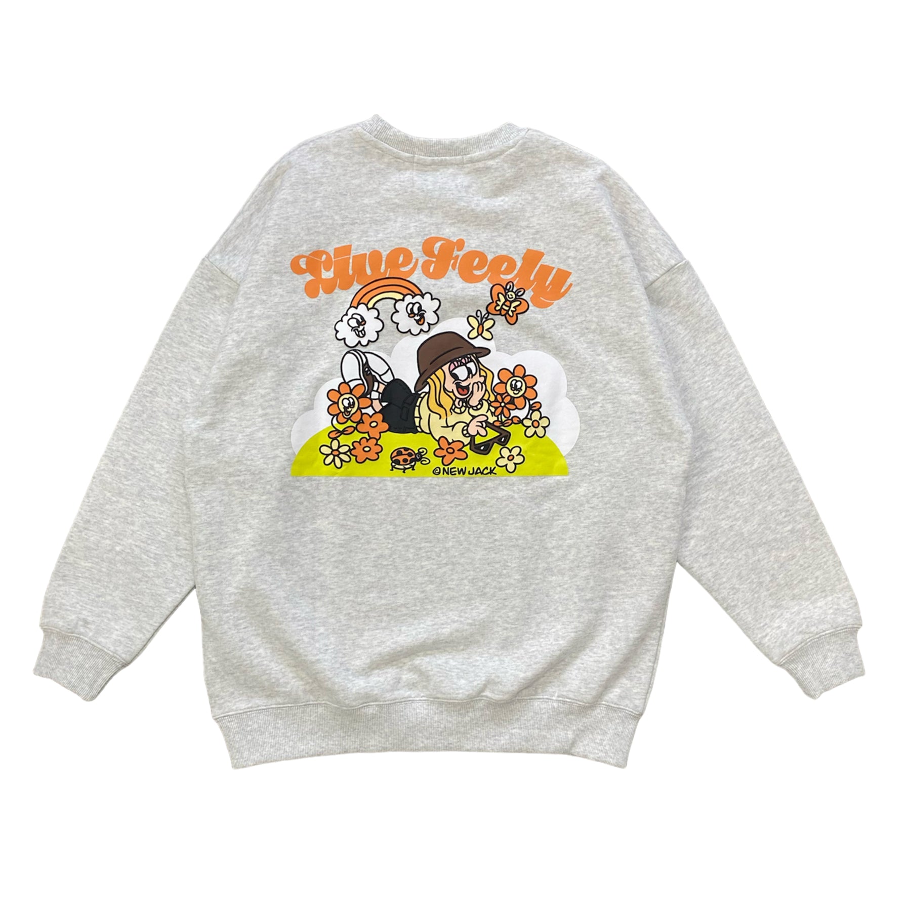 NEW JACK ガールズフラワーイラストトレーナー(NJ241-2556)