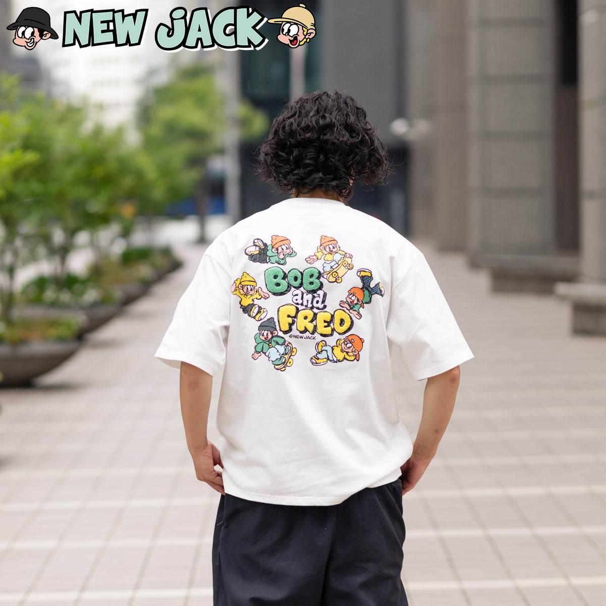 NEW JACK サークルイラスト 相良刺繍半袖Tシャツ(NJ252-2176)