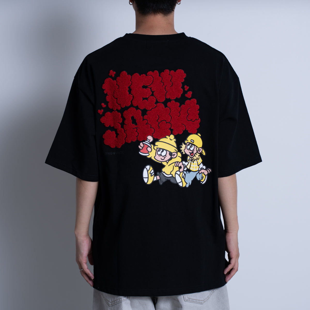 NEW JACK 相良刺繍スプレーロゴ半袖Tシャツ(NJ252-2186)