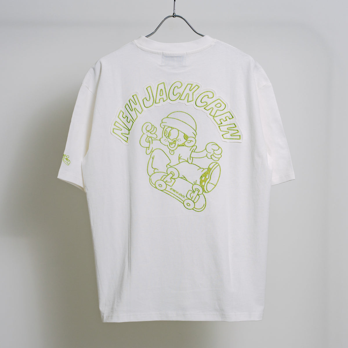 NEW JACK BOB SKATEBOARD アウトライン刺繍半袖Tシャツ(NJ252-2216)