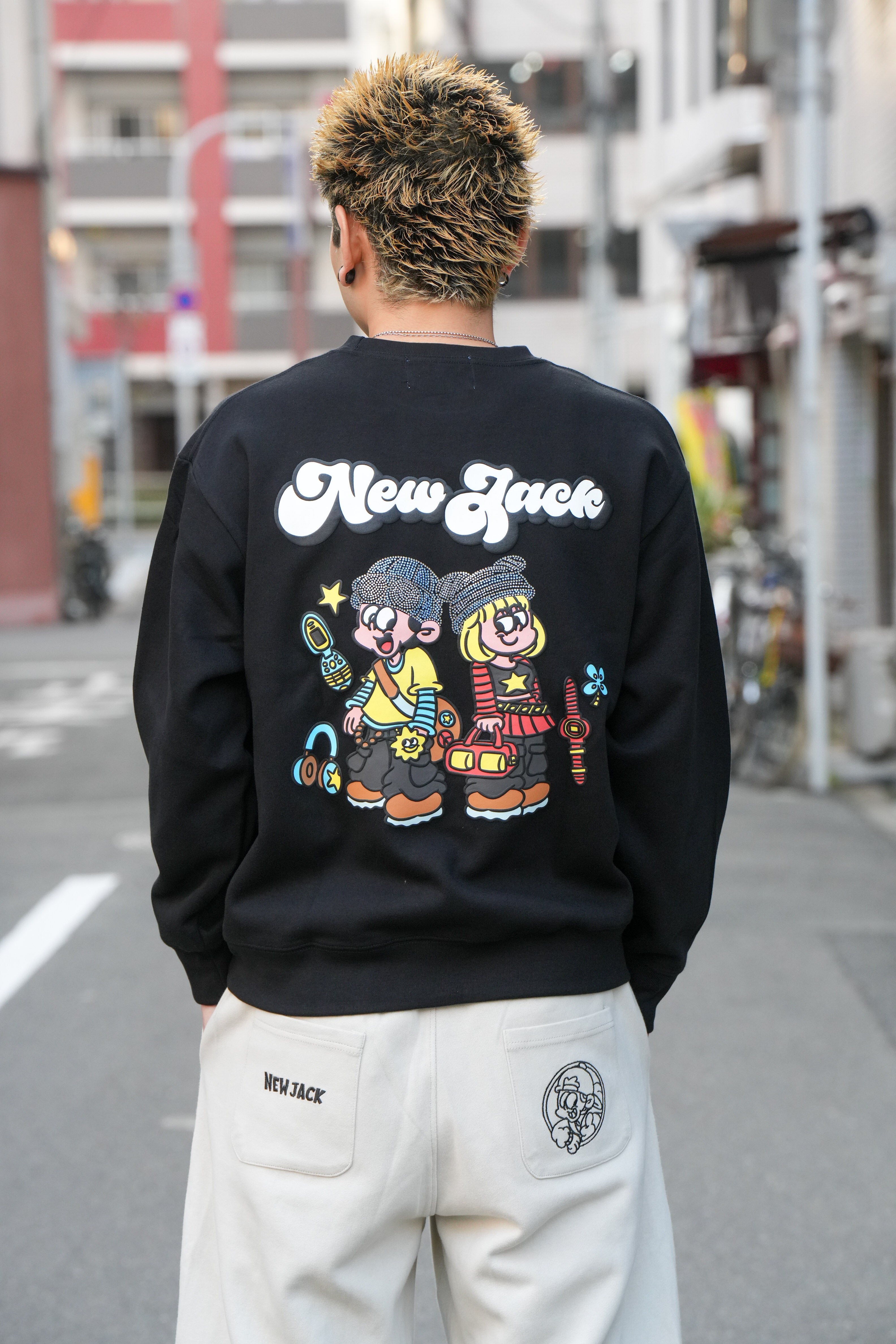 NEW JACK ラインストーン付きトレーナー（NJ261-2216）