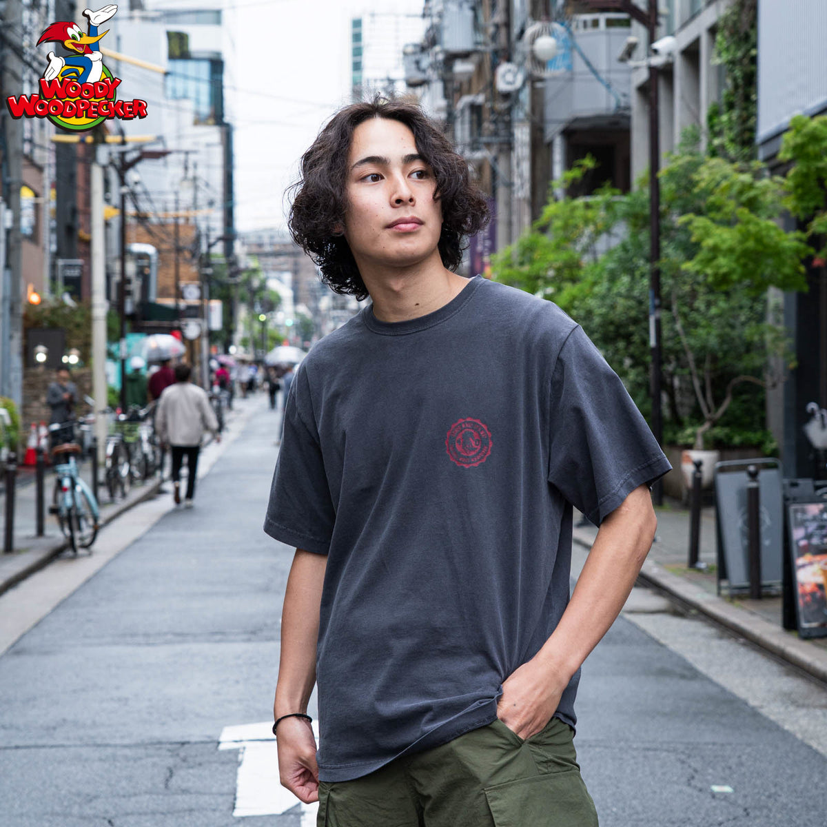 WOODY WOODPECKER バックサークルプリント半袖Tシャツ(WP252-5916)