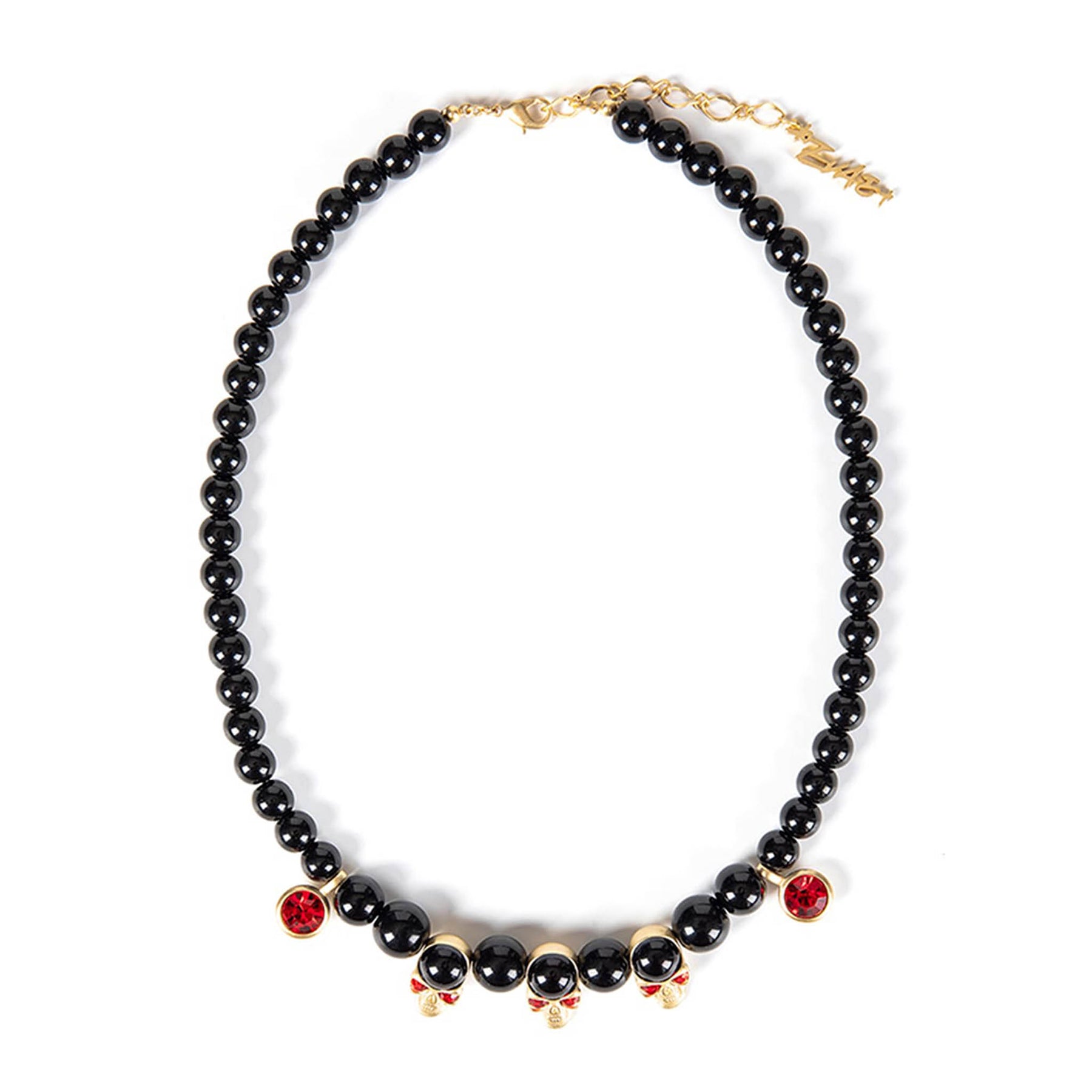 Evae Black Pearl Skull Neck Lace