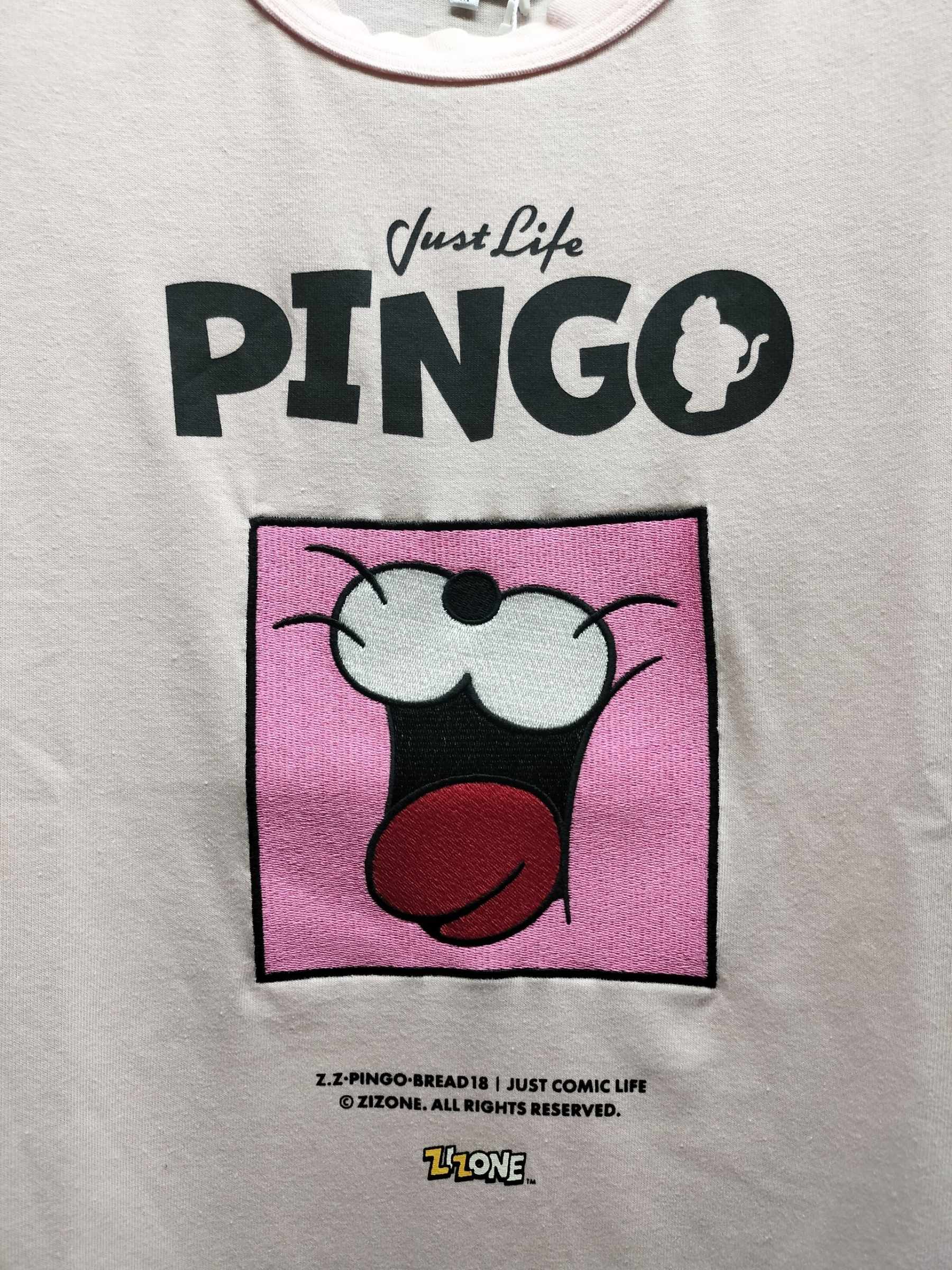 ZIZONE Pingo Face 刺繍半袖Tシャツ(ZI262-5826)