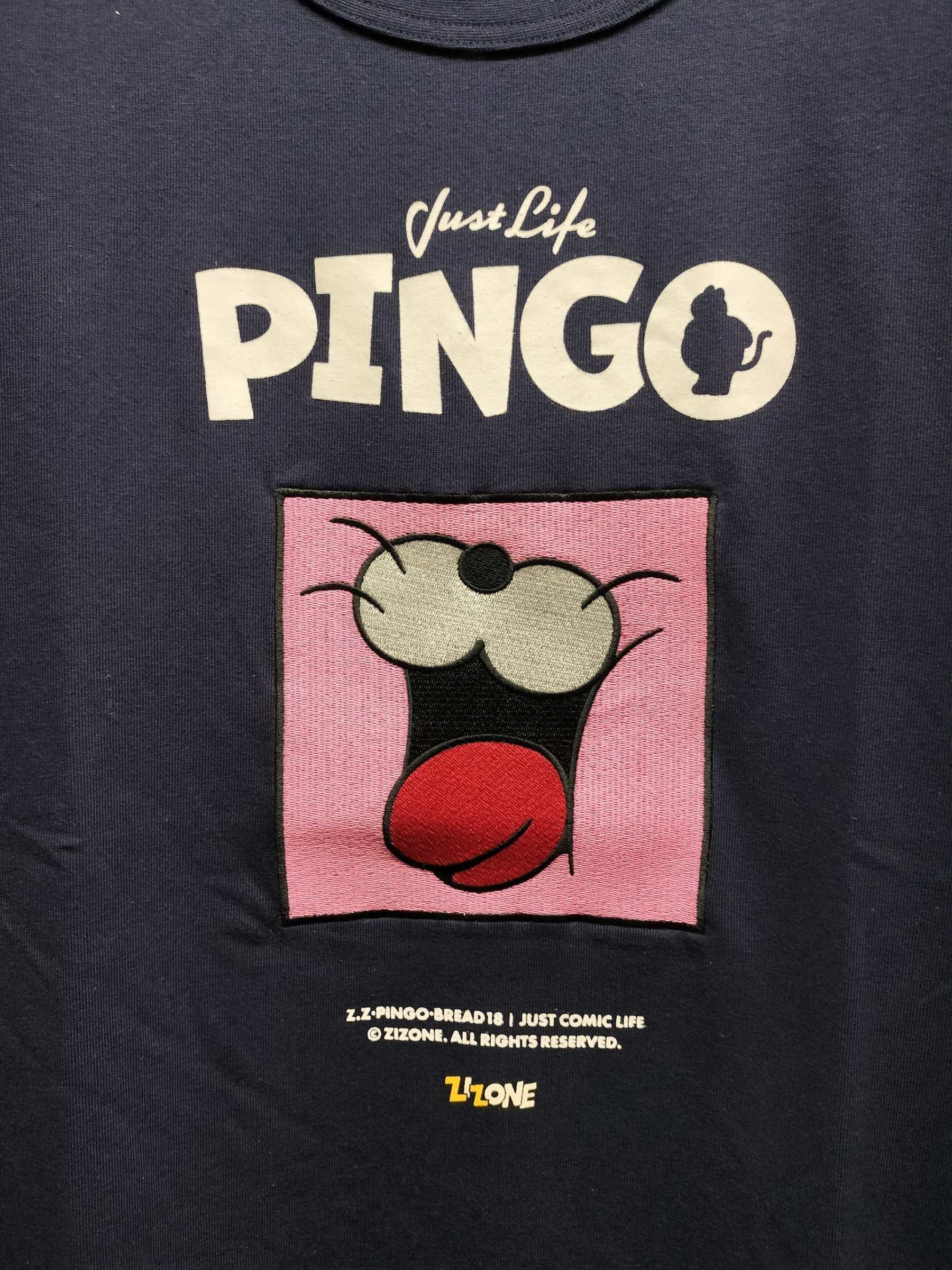 ZIZONE Pingo Face 刺繍半袖Tシャツ(ZI262-5826)