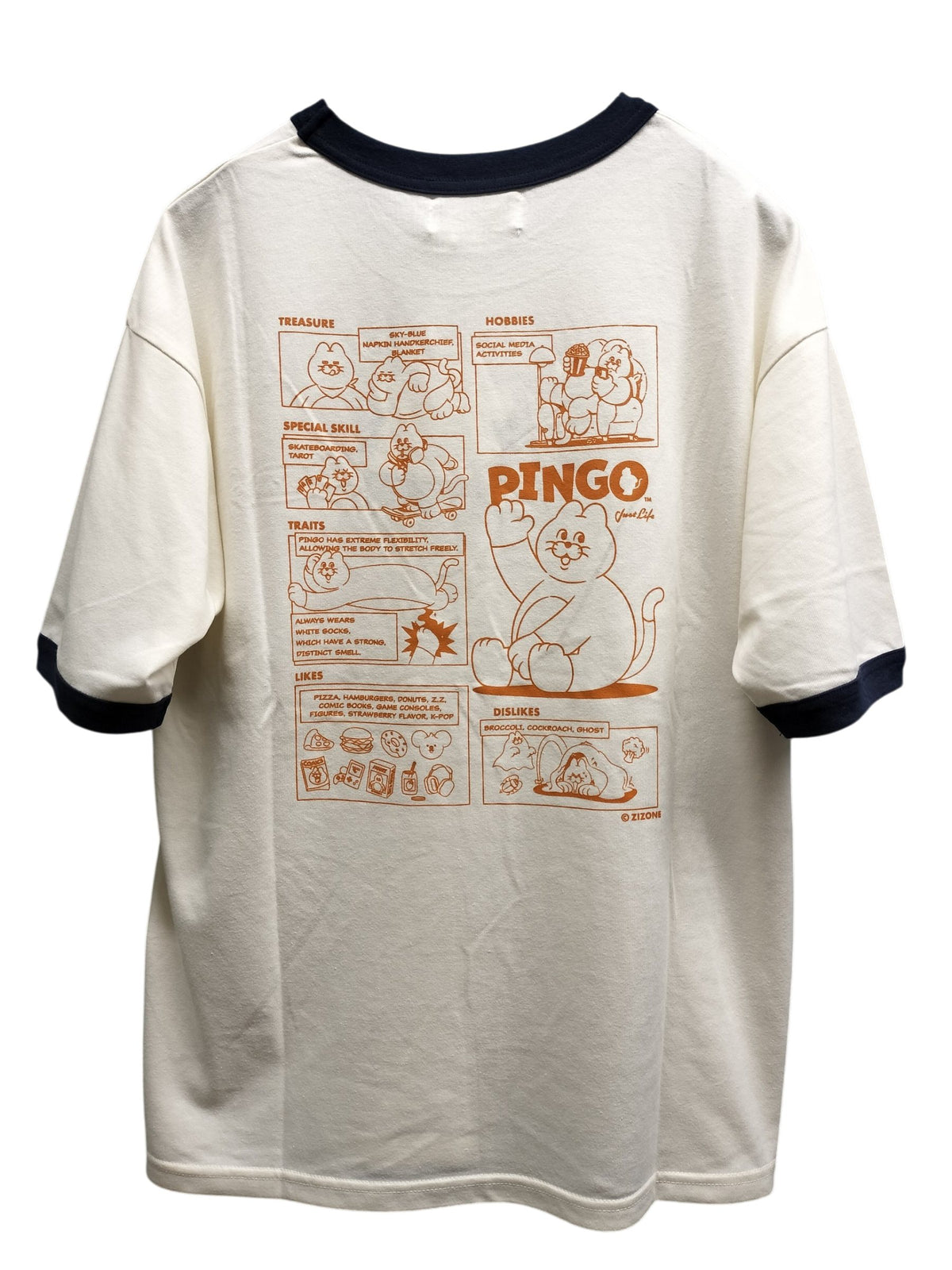 ZIZONE Pingo コミックプリントリンガーTシャツ(ZI262-5846)