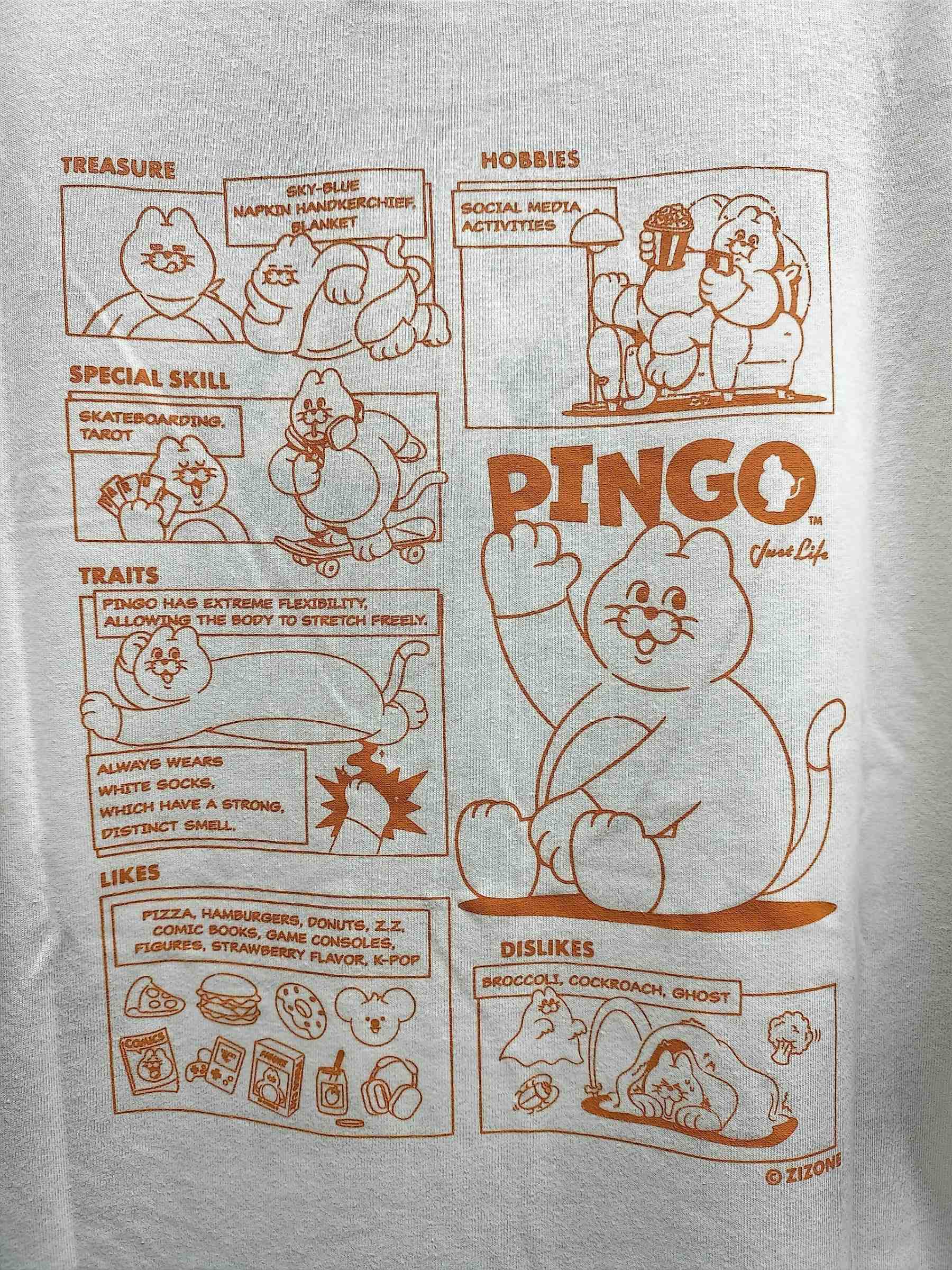 ZIZONE Pingo コミックプリントリンガーTシャツ(ZI262-5846)