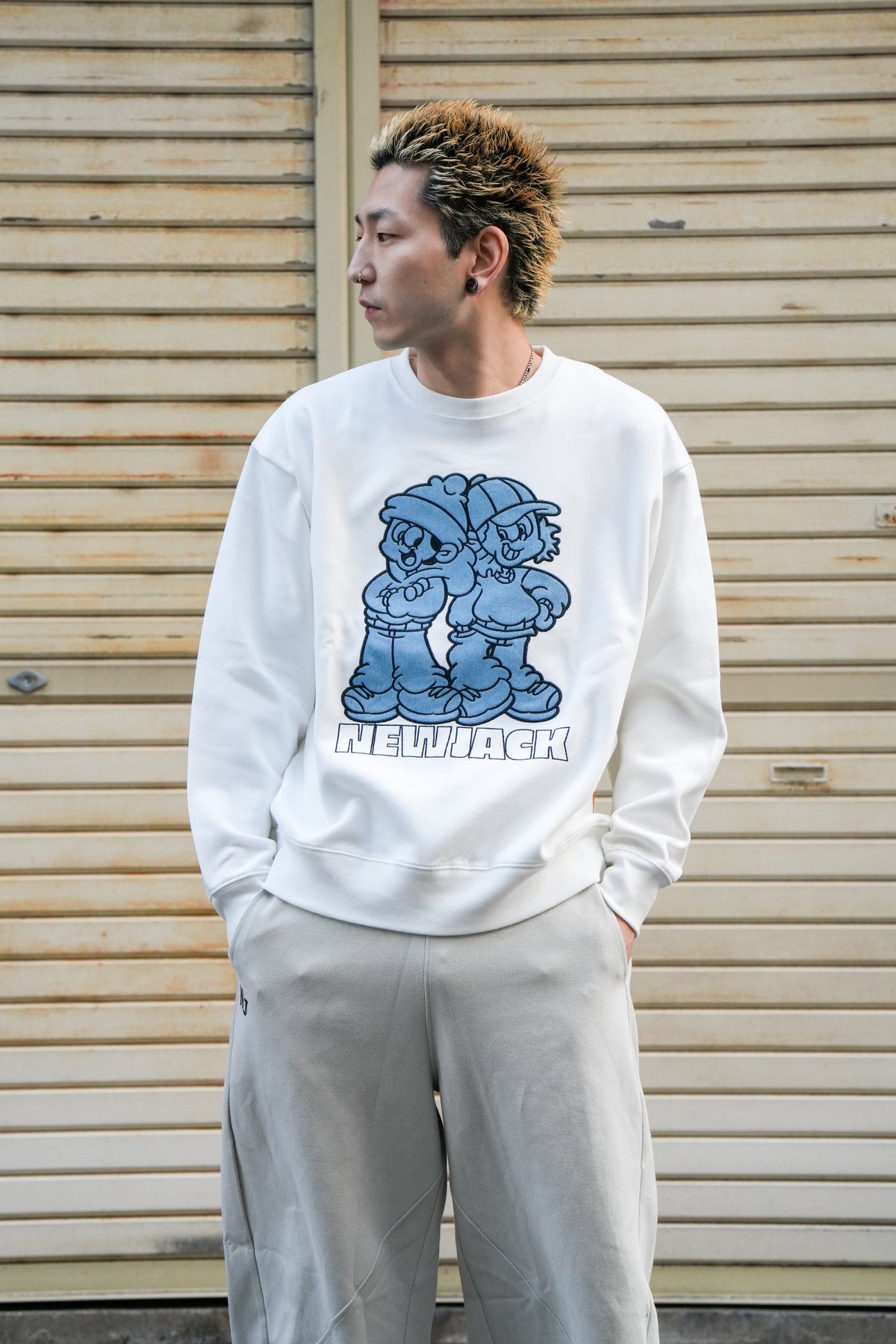 NEW JACK デニムアップリケトレーナー（NJ261-2226）