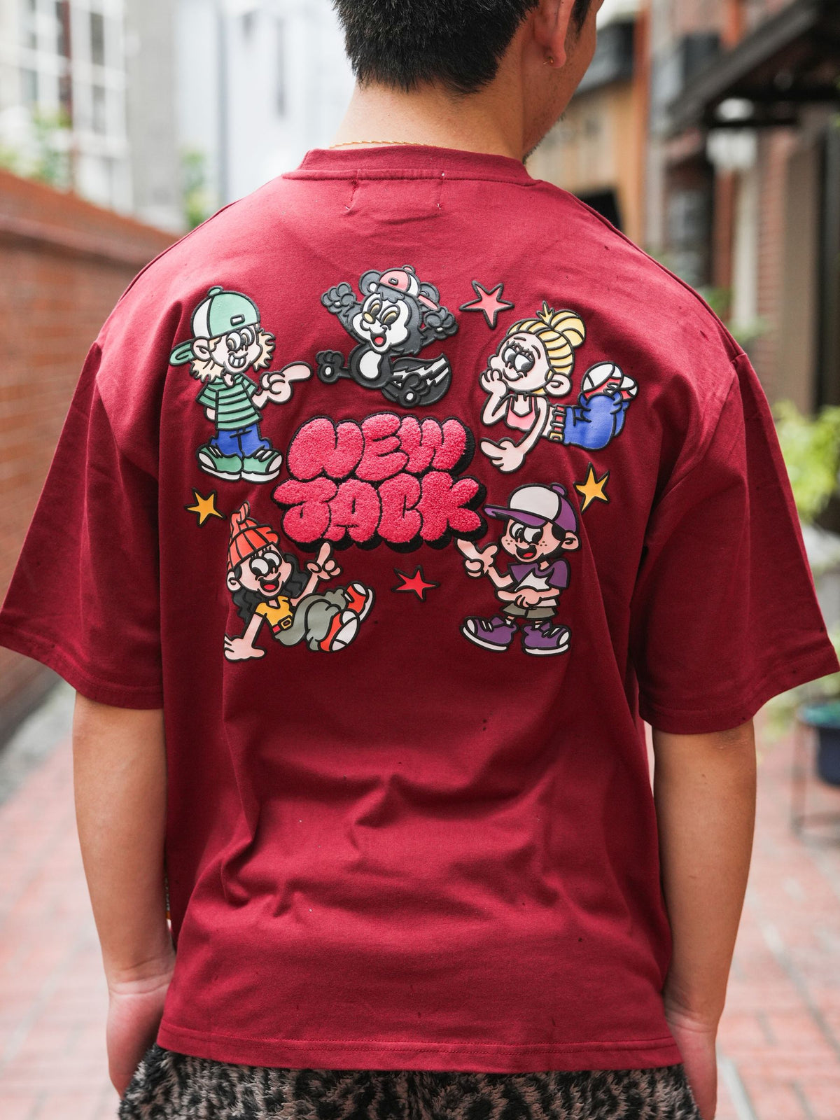 NEW JACK 相良刺繡サークルイラスト 半袖Tシャツ(NJ262-2736)