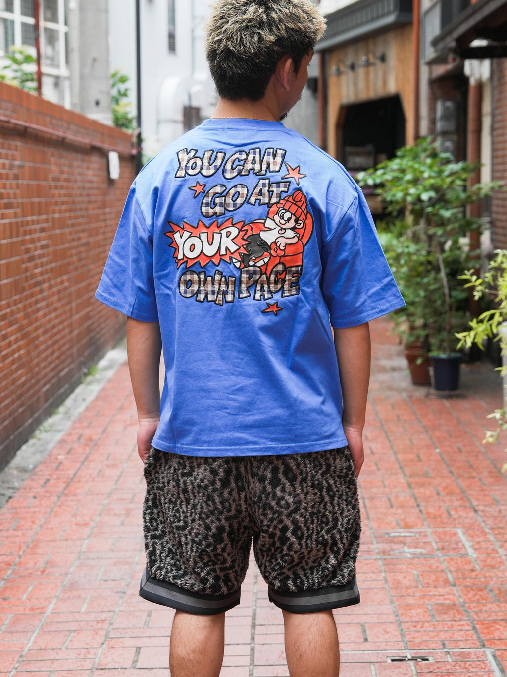 NEW JACK(ニュージャック)チェック柄アップリケ半袖Tシャツ (メンズ