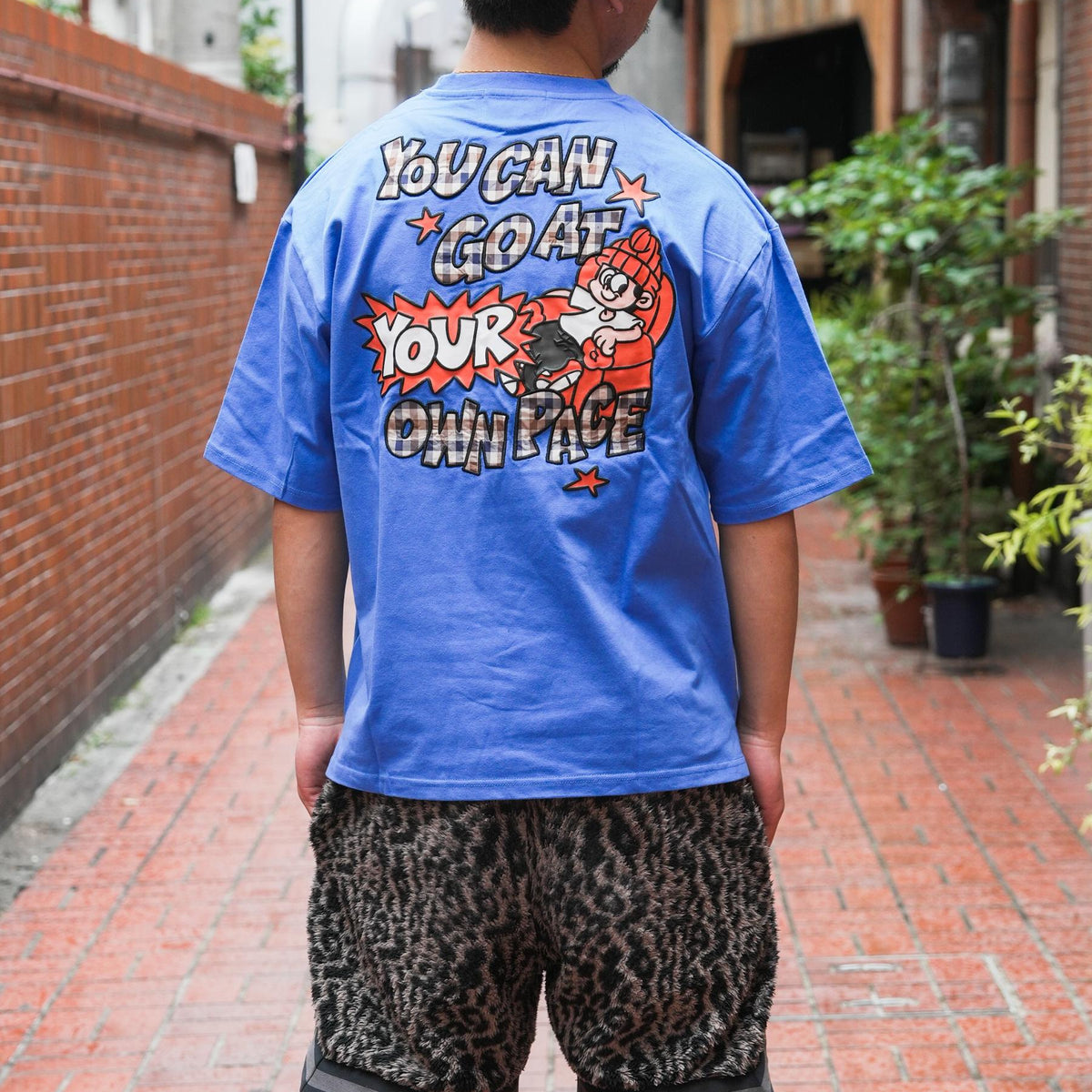 NEW JACK(ニュージャック)チェック柄アップリケ半袖Tシャツ (メンズ