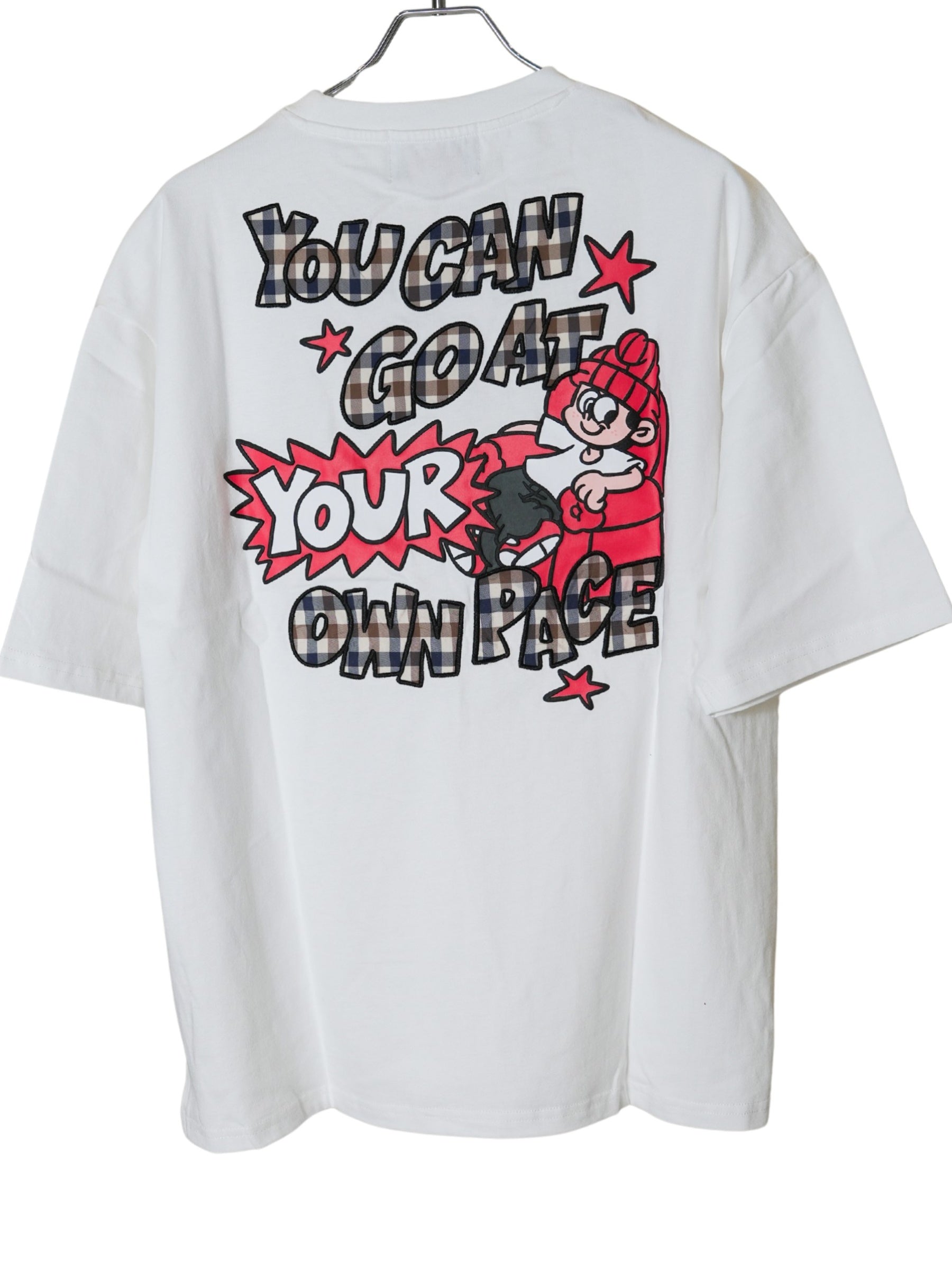 NEW JACK(ニュージャック)チェック柄アップリケ半袖Tシャツ (メンズ