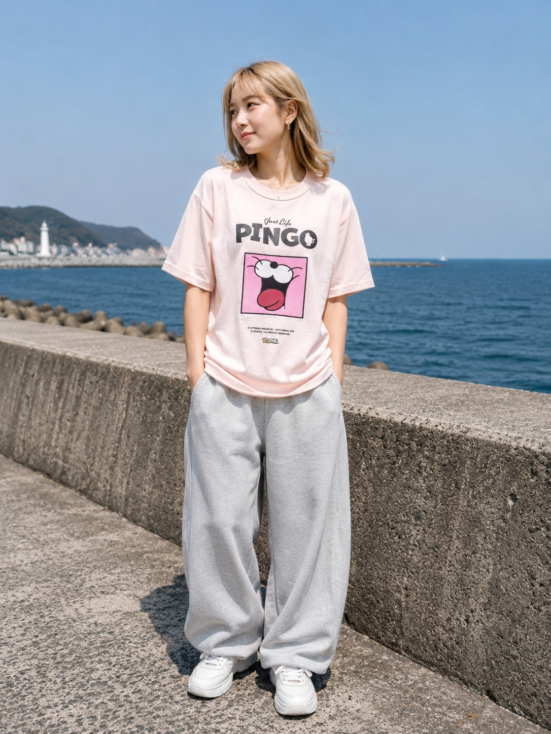 ZIZONE Pingo Face 刺繍半袖Tシャツ(ZI262-5826)
