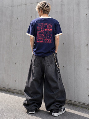 ZIZONE Pingo コミックプリントリンガーTシャツ(ZI262-5846)
