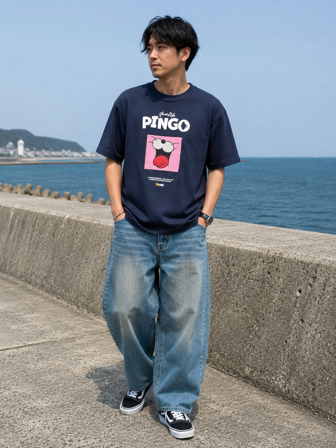 ZIZONE Pingo Face 刺繍半袖Tシャツ(ZI262-5826)